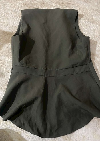 Düğmeli Kadın Haki Yelek - Görsel 4