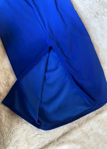 Vatkalı V Yaka Kadın Abiye Elbise - Görsel 7