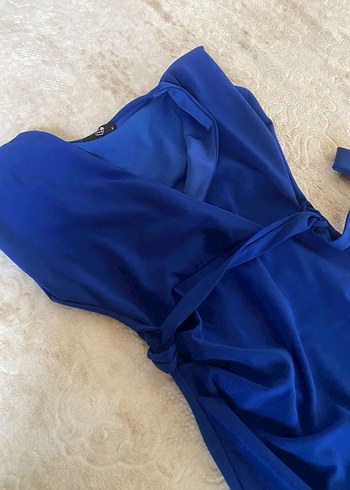 Vatkalı V Yaka Kadın Abiye Elbise - Görsel 5