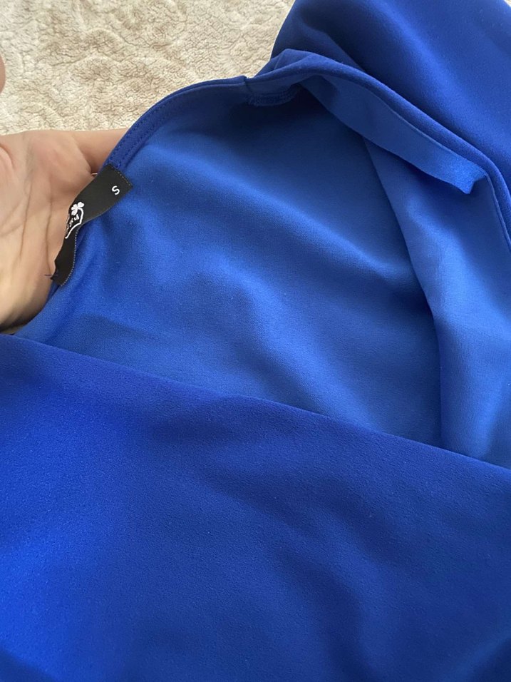 Vatkalı V Yaka Kadın Abiye Elbise - Görsel 2