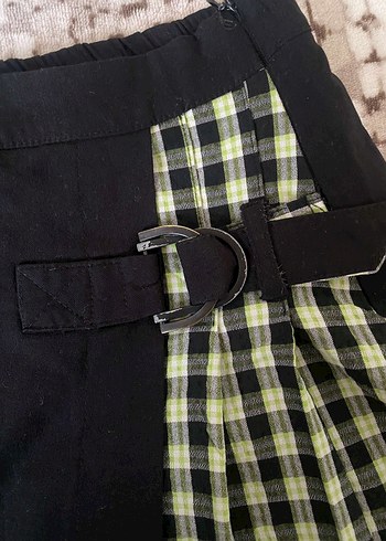 Bershka Ekose Desenli Şortlu Mini Etek - Görsel 5