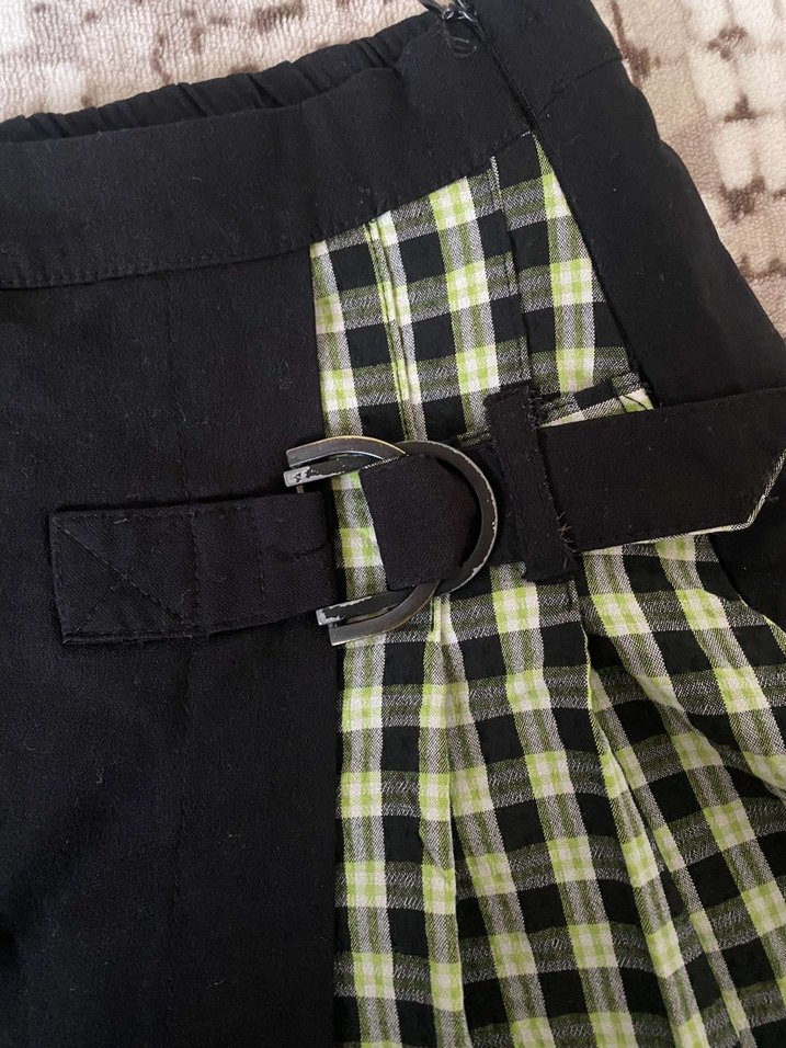 Bershka Ekose Desenli Şortlu Mini Etek - Görsel 5