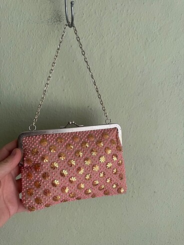 Vintage klipsli şık clutch portföy çanta