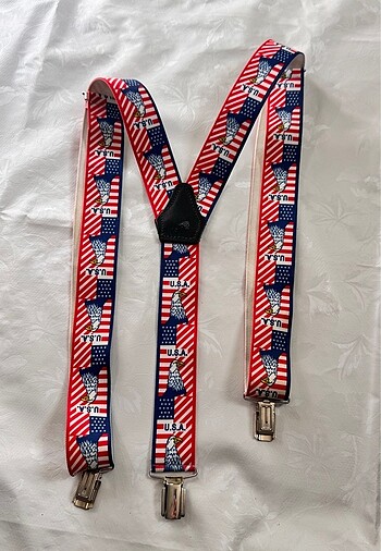 USA bayraklı kartallı pantolon askısı - Görsel 4