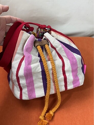 Beden çeşitli Renk Esprit renkli çizgili tote çapraz çanta