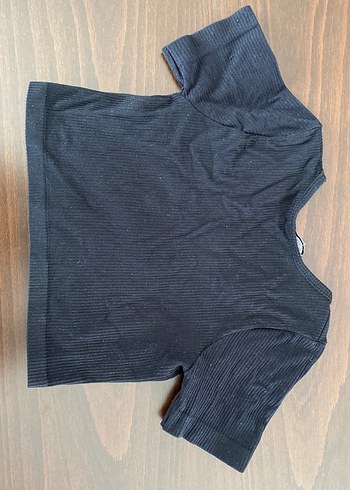 Addax Siyah Kısa Kollu Crop Top
