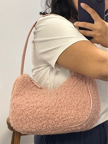 Defacto pembe peluş el çantası