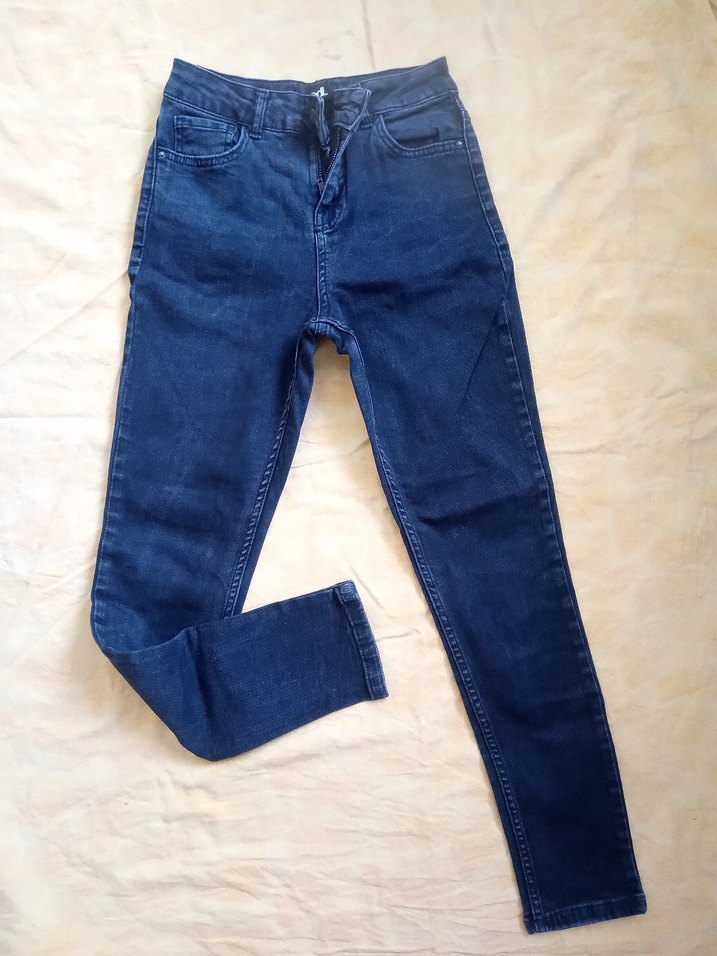 yüksek bel dar paça likralı kot pantolon - Görsel 5