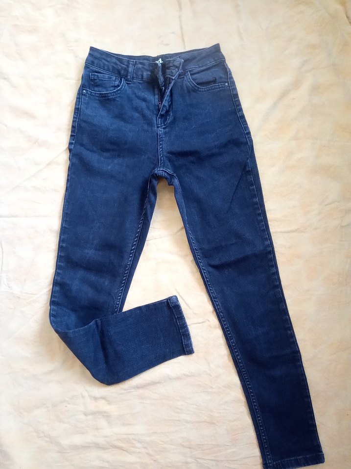 yüksek bel dar paça likralı kot pantolon - Görsel 2