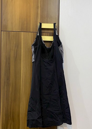 Kemerli Siyah Gri Midi Kadın Mayo - Görsel 3