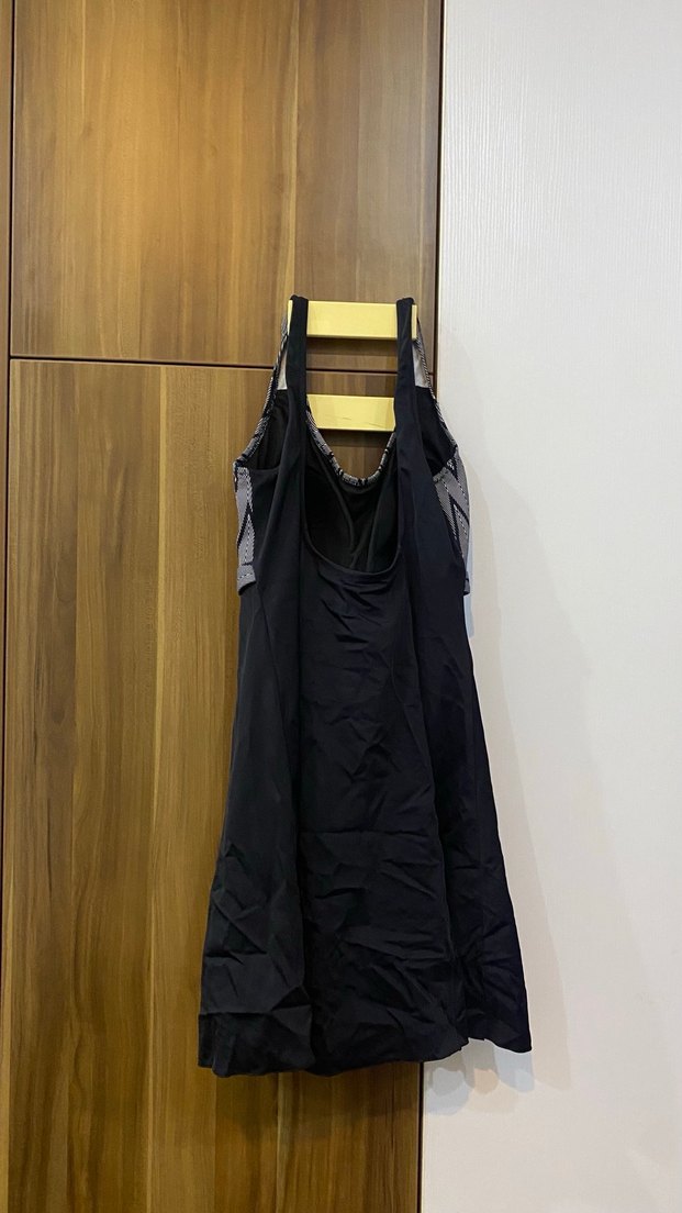 Kemerli Siyah Gri Midi Kadın Mayo - Görsel 3