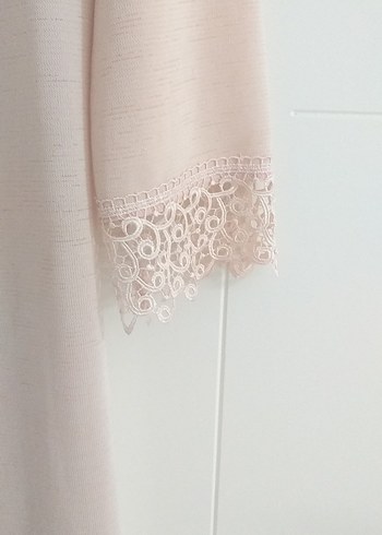 Nakış Detaylı Uzun Bej Kadın Sabahlık - Görsel 5