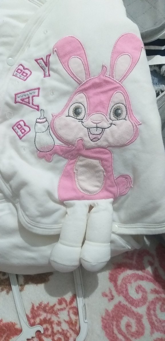 Beyaz Nakışlı Bebek Battaniyesi - Görsel 2