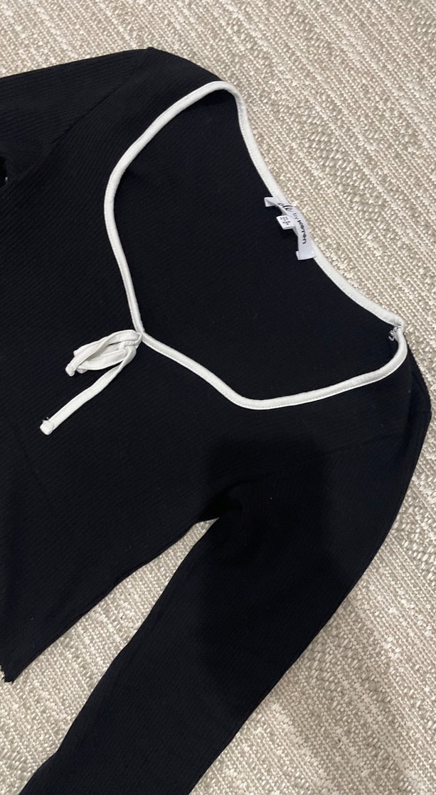 Siyah Triko Uzun Kollu Bluz - Görsel 2