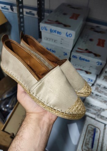 KOD36 Bej Süet Dolgu Topuklu Kadın Espadriller