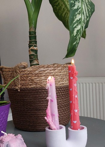 Zara Home İkili şamdanlık+2 şamdan mum