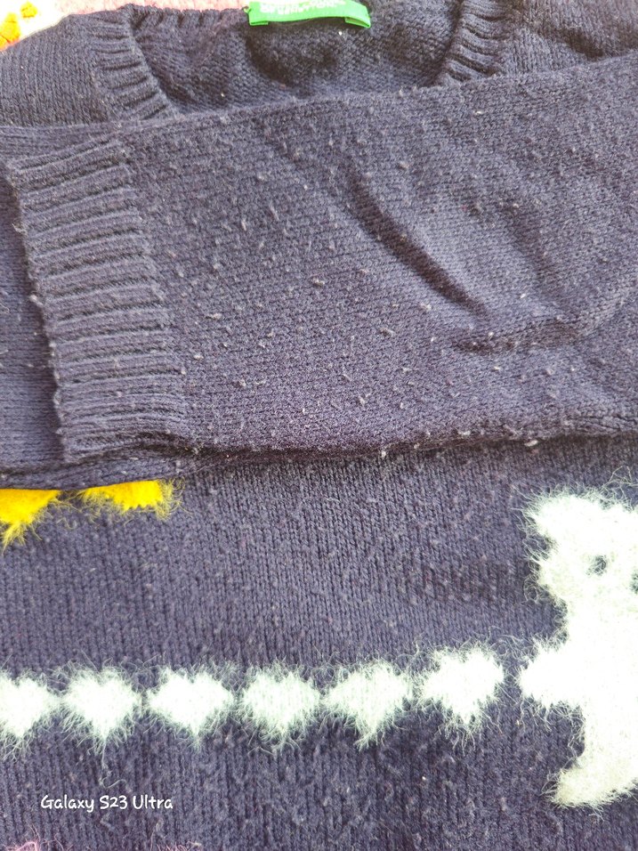 Renkli Ayıcık Desenli Örgü kiz cocuk  Kazak - Görsel 2