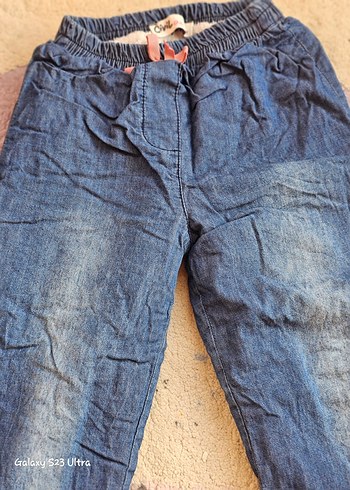 Mavi Bol Kesim Kot Pantolon - Görsel 2