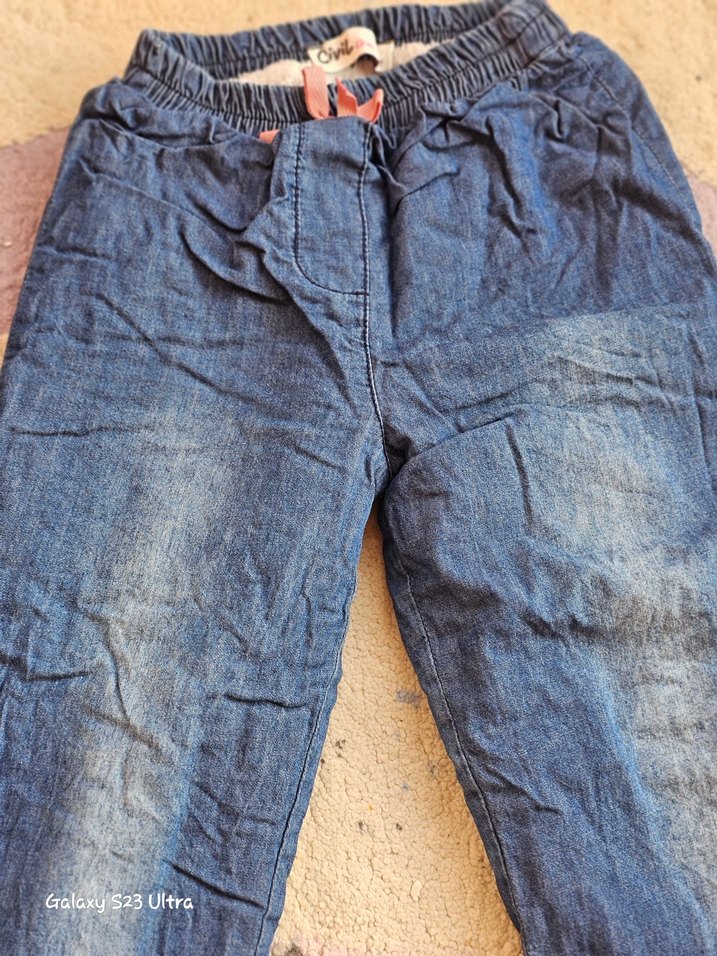 Mavi Bol Kesim Kot Pantolon - Görsel 2