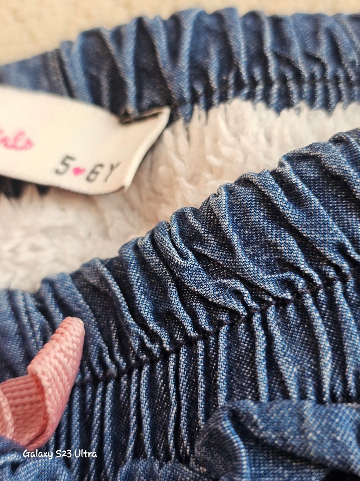 Mavi Bol Kesim Kot Pantolon - Görsel 5