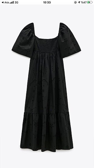 Zara Fisto işlemeli elbise