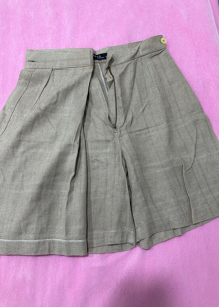 Keten şort etek - Görsel 3