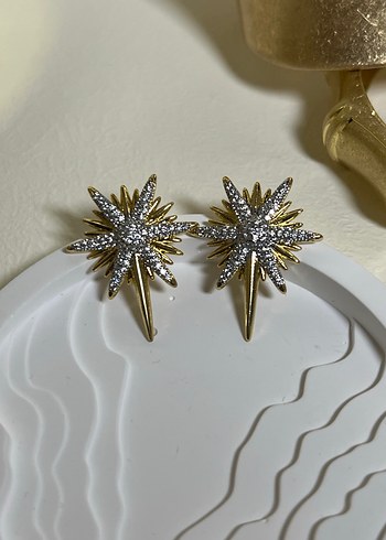 Işıl Işıl Altın Renk Mini Küpe - Görsel 2