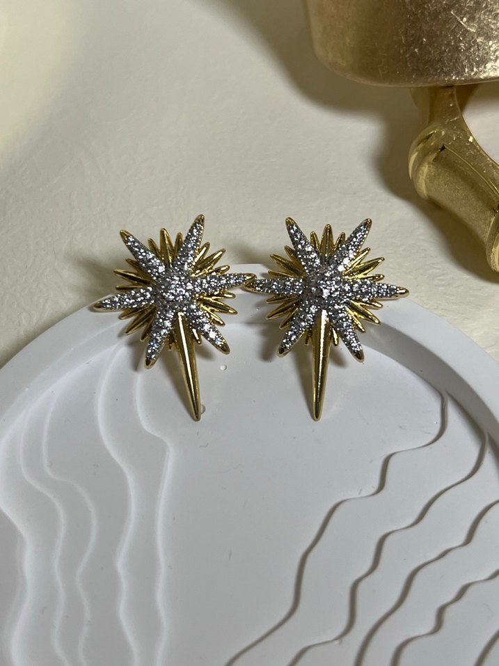 Işıl Işıl Altın Renk Mini Küpe - Görsel 2