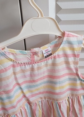 Kız Çocuk Pastel Renkli Kolsuz Elbise - Görsel 2