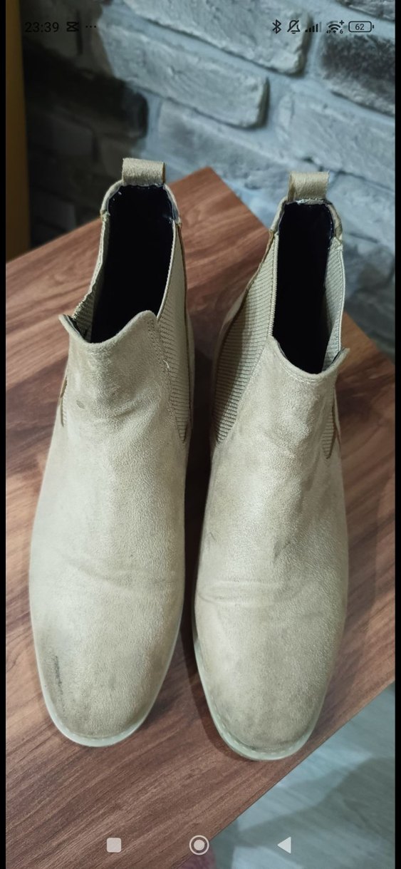 Bej Süet Kadın Bot,  Kalın Topuklu - Görsel 2