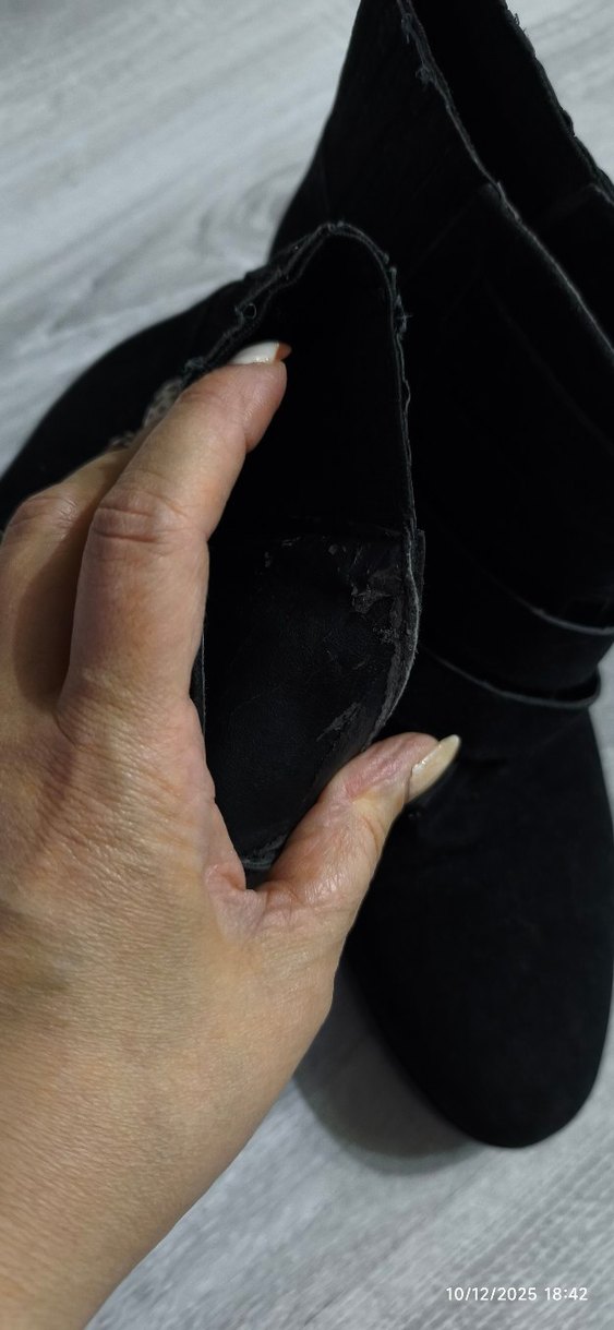 Siyah Süet Tokalı Gotik Kadın Bot bambi - Görsel 5