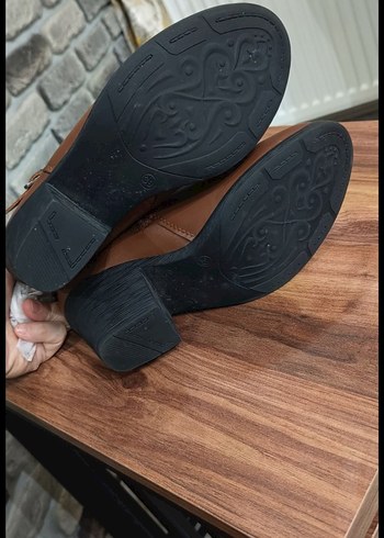 Kahverengi taba Deri Tokalı Kadın Bot - Görsel 3