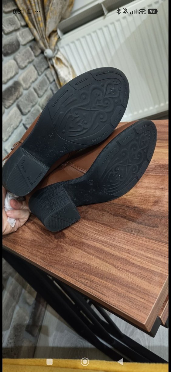 Kahverengi taba Deri Tokalı Kadın Bot - Görsel 3