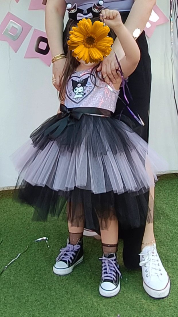 Mor Kız Çocuk Kostümü, Kısa Kollu kuromi - Görsel 2