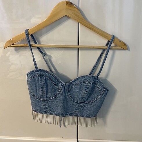 H&M taşlı crop