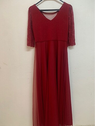 xl Beden bordo Renk Abiye elbise