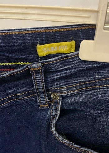 Düğmeli Koyu Mavi Erkek Denim Jean - Görsel 2