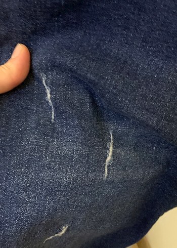 Düğmeli Koyu Mavi Erkek Denim Jean - Görsel 3