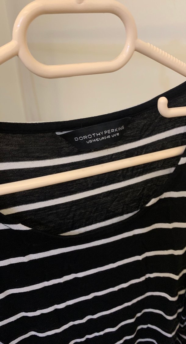 Siyah Beyaz Çizgili Hamile Tişört - Görsel 3