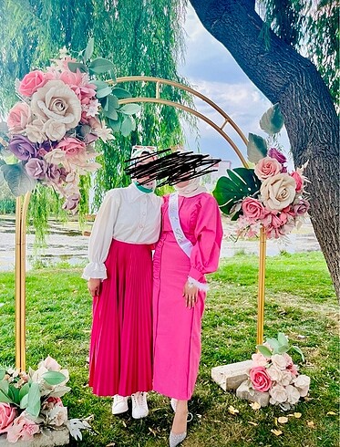 Pembe kalem tarz elbise ????