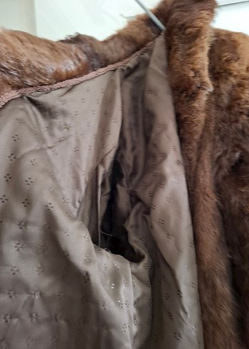 40 Beden kahverengi Renk Kahverengi Kadın Midi Boy Suni gerçek Kürk.
