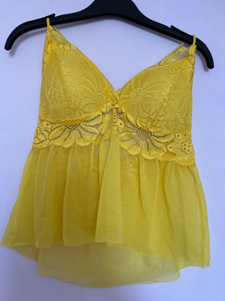 Sarı Dantel Detaylı Bohem Büstiyer - Görsel 3