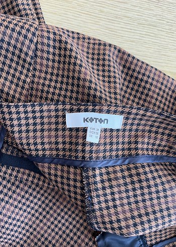 Kahverengi Piliseli Kadın Kumaş Pantolon - Görsel 4