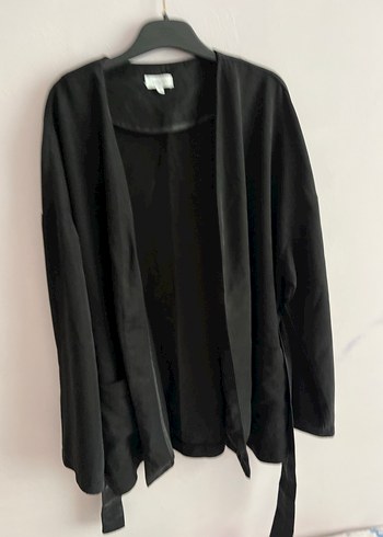 Siyah Kuşaklı Midi Kadın ceket - Görsel 5