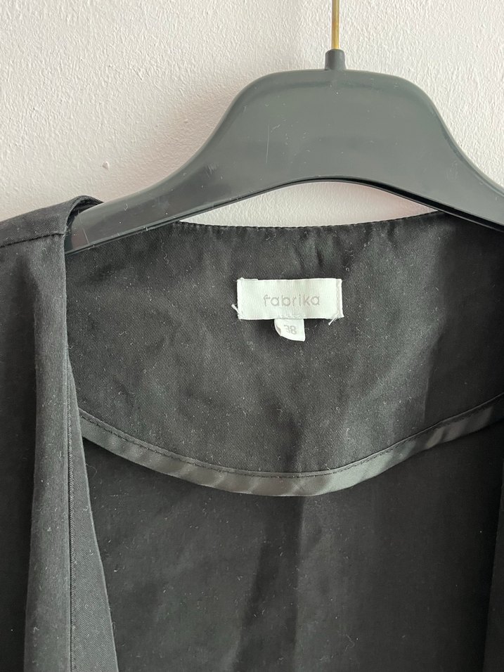 Siyah Kuşaklı Midi Kadın ceket - Görsel 4