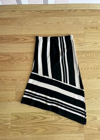 Çizgili Siyah Hamile Uzun Etek - Görsel 3