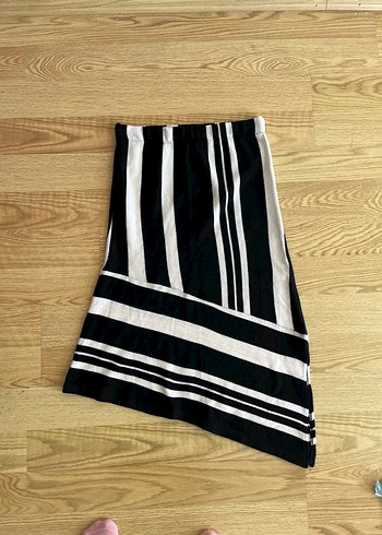 Çizgili Siyah Hamile Uzun Etek - Görsel 2