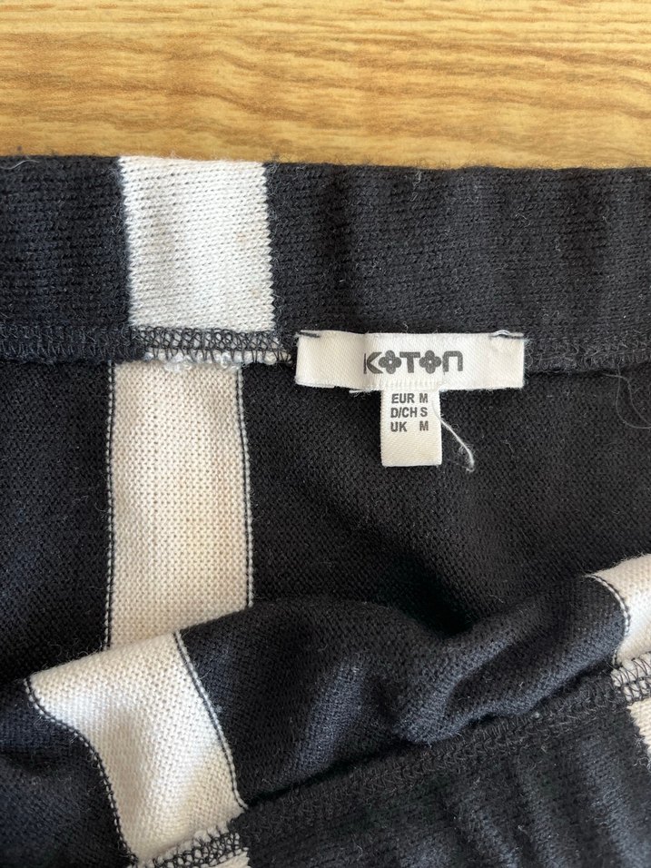 Çizgili Siyah Hamile Uzun Etek - Görsel 4