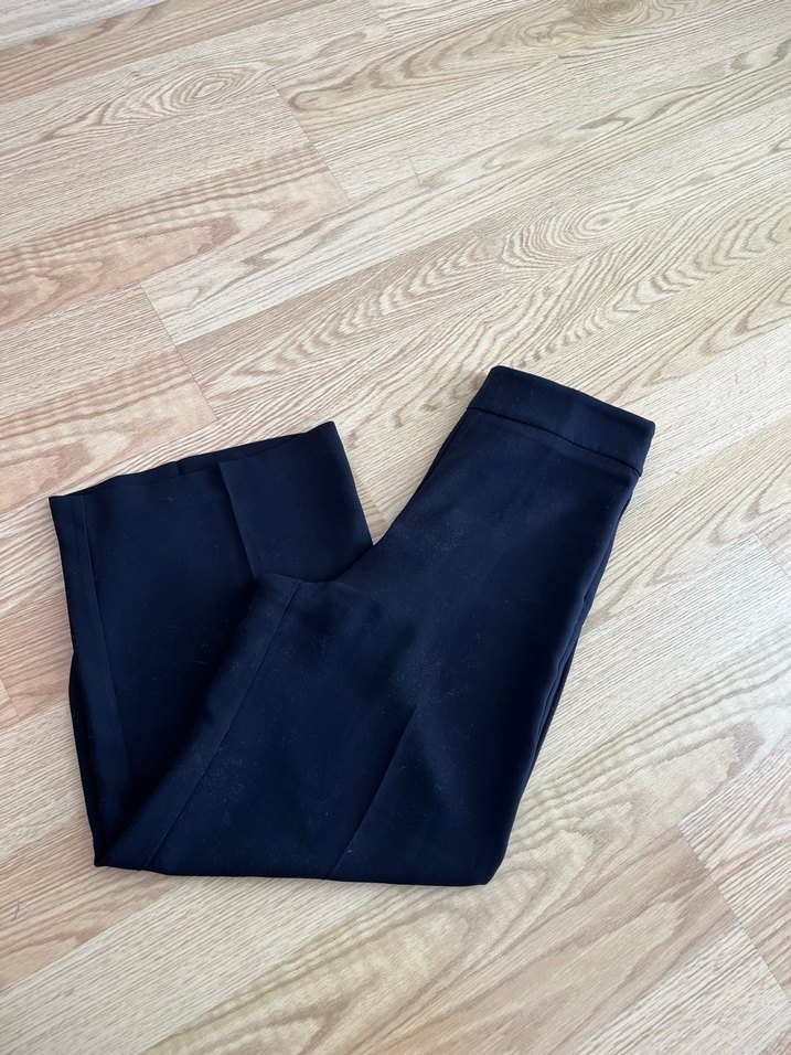 Siyah Kadın Midi Kumaş Pantolon - Görsel 3