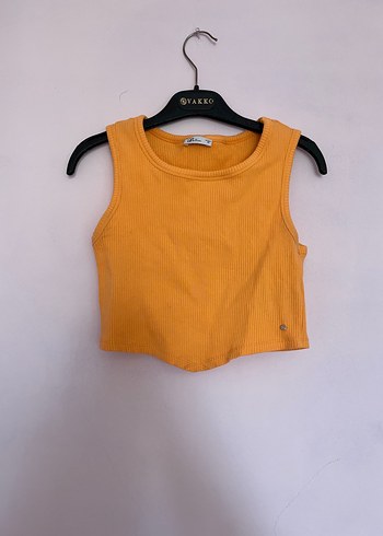 Sarı Kısa Crop Top